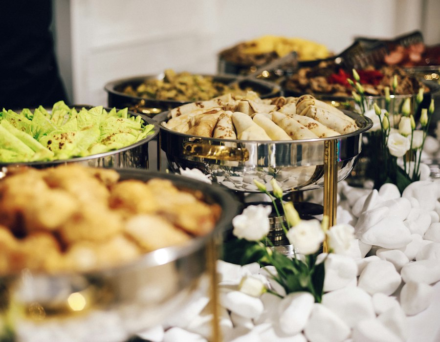 Catering buffet prepared for an event